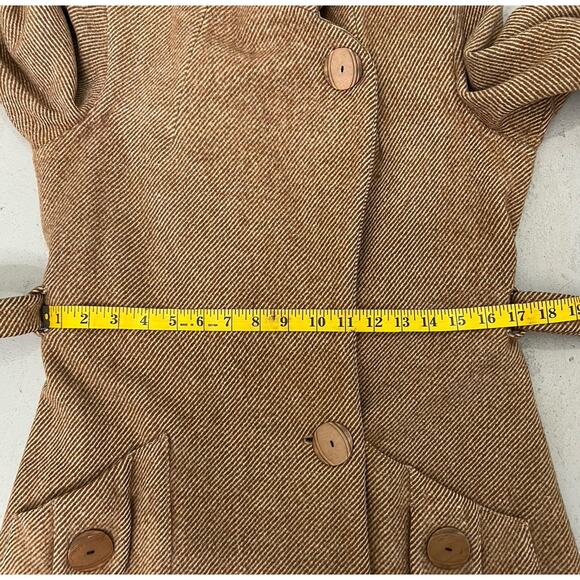 Vintage Wool Tweed Belted Brown Coat Chippewa Woolen Mills Women’s Size Medium - Picture 6 of 8